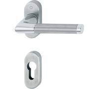HOPPE Maniglia CAPRI coppia con rosette e bocchette ovali foro yale mat. OTTONE
