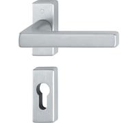 HOPPE Maniglia DALLAS coppia con rosette e bocchette rettangolari foro yale mat.