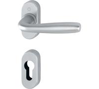 HOPPE Maniglia MARIBOR coppia con rosette e bocchette ovali foro yale mat.