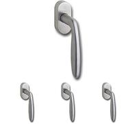 HOPPE maniglia per finestra Verona, quadrato 7 x 32 mm, effetto acciaio inox, 8102154 (Confezione da 4)