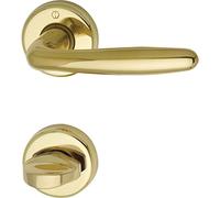 HOPPE 3066806 Maniglia Roissy con Rosette WC, in Ottone Lucido, Lucidato, cromata