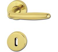 Hoppe Maniglia Roissy su rosetta rotonda, Ottone lucido, 3066785