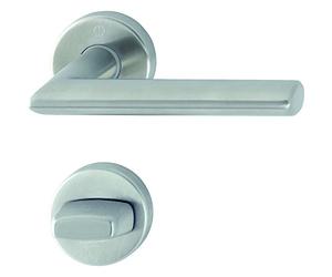 HOPPE maniglia Stoccolma con rosette WC, effetto acciaio inox, 2811181