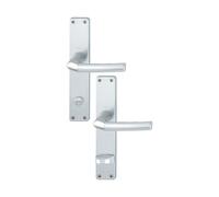 Hoppe Maniglia Birmingham - su piastra lunga WC, per porte dello spessore di 37 - 42 mm, argento anodizzato, 1 pezzi, 2668223