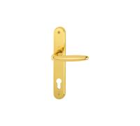HOPPE 2857673 - Maniglia Rosy su piastra lunga, distanza 88 mm, per porte di spessore 35-54 mm, ottone lucido