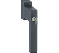 HOPPE TOULON - Maniglia per finestra con cilindro di bloccaggio, Secu100+Secustik+VarioFit, 90°, 7x32-42 mm, nero opaco RAL 9714, rif. 11506246