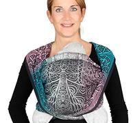 Hoppediz Jaipur - Fascia per bebè, 100% cotone biologico (biologico), 5,40 m, colore: Nero