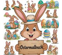 Hoppel Hase Ostermalbuch ab 3Jahren mit 50 kreative Vorlagen