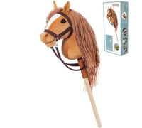 HOPPIHORSE-Edizione Sportiva Hobby Horse A4, Cavallo con bastone con cavezza, redini, tracolla, coda e impugnatura in silicone, Hobby horse cavallo di alta qualità in peluche in una confezione regalo