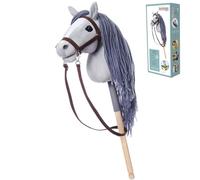 HOPPIHORSE-Edizione Sportiva Hobby Horse A4, Cavallo con Bastone con Cavezza, redini, Tracolla, Coda e Impugnatura in Silicone, Hobby Horse Cavallo di Alta qualità in Peluche in Una Confezione Regalo