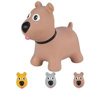 Hoppimals Space Hopper Cane Gonfiabile per Bambini di età Pari o Superiore a 12 Mesi - Imballo con Confezione Regalo, Pompa Inclusa - Cavalcabile Bambino, Palla rimbalzante per Bambini - Marrone