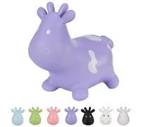 Hoppimals Space Hopper Mucca Gonfiabile per Bambini di età Pari o Superiore a 12 Mesi - Imballo con Confezione Regalo, Pompa Inclusa - Cavalcabile Bambino, Palla rimbalzante per Bambini - Viola