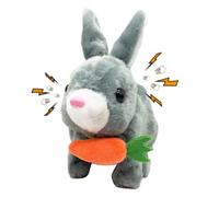 Hopping Bunny Toy - 6.7in simpatici conigli interattivi con orecchie e suono ballando | Bambola di Pasqua peluche con batteria per ragazzi e ragazze, giocattolo elettronico divertente per bambini