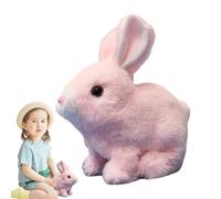 Hopping Plush Rabbit - Electronic Cute Pet Toy, Soft Interactive Bunny Figure for Kids Girls Living Room Bedroom Pretend Play Companion, Engaging Movement Plush Pet, Ideal for Classmate Girlfriend Bir