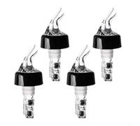 Hoppipola 4 beccucci automatici per liquori da 30 ml, con cuscinetti a sfera, per liquori di vino, strumenti da bar in plastica trasparente, per casa, pub e club
