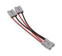 Hoppipola Connettore per carrello elevatore, 50 A, forma a Y, 10 AWG | Contatti in rame zincato, resistenti agli acidi, alle basi, saldabili, crimpabili, protetti dalla corrosione