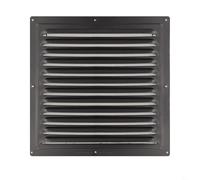 Hoppipola Copertura per griglia di ventilazione in lega di alluminio, 8 misure da 100 x 100 mm a 400 x 400 mm, rete in fibra per cucina/bagno, facile da installare, nero, flusso d'aria migliorato (250