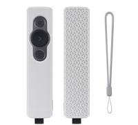 Hoppipola Custodia in silicone antiscivolo per telecomando Logitech Spotlight, custodia morbida con cordino rimovibile, ritagli precisi, custodia antiurto per presentatore, bianco