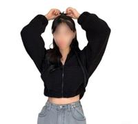 Hoppipola Felpa con cappuccio da donna, corta, a maniche lunghe, estiva | Taglio corto, a maniche lunghe, estivo, leggero, ideale per le giornate calde, attira l'attenzione alla moda