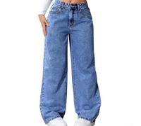 Hoppipola Jeans da donna dritti, gamba larga, elasticizzati, vestibilità | Taglio dritto, ampio sulla gamba, elastico in vita, taglie da L a 6XL, ideale per qualsiasi figura