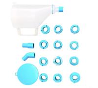 Hoppipola Kit di 15 imbuto per olio con adattatori, riempitrice olio motore in plastica e set di scarico, manutenzione auto, colore: blu e bianco