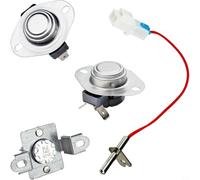 Hoppipola Kit termostato con limitatore di temperatura e termistore per asciugatrice LG modelli CDE3379WN, DLE0332W, serie DLE0442G/W, metallo argento, dimensioni standard