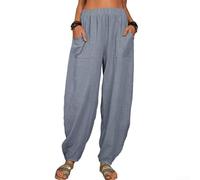 Hoppipola Pantaloni larghi da donna in morbido cotone, traspiranti e | 95% cotone, 5% elastan, morbido al tatto, traspirante, ideale per le giornate calde, quattro spaziose tasche