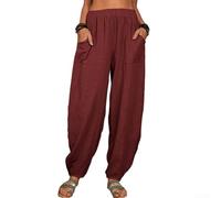 Hoppipola Pantaloni larghi da donna in morbido cotone, traspiranti e | 95% cotone, 5% elastan, morbido al tatto, traspirante, ideale per le giornate calde, quattro spaziose tasche