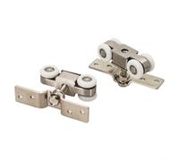 Hoppipola Per scorrimento in acciaio inossidabile per binario della porta, vetro muto per rullo guida porta per bagno camera da letto, hardware per appendere a spinta liscia, 2 pezzi