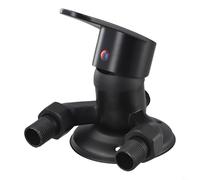 Hoppipola Rubinetto miscelatore doccia in ottone nero, rubinetto dell'acqua calda e fredda a parete con maniglia singola bagno, hotel, per camper, 130x10mm