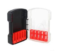 Hoppipola Scatola organizer per punte da trapano con gambo esagonale, custodia in plastica rigida con 10 scomparti per accessori e parti di rubinetto, colore nero