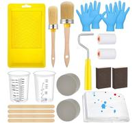 Hoppipola Set di strumenti da pittura tutto in uno da 21 pezzi che include pennelli, mini rulli, agitatori e bicchieri di plastica per un'applicazione uniforme del colore sugli armadi
