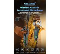 Hoppipola Sistema Microfono Wireless per Sassofono e Tromba, Audio Digitale 48K/16bit, Trasmissione 40M, Bassa Latenza 12ms, Ricaricabile, Nero