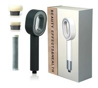 Hoppipola Soffione doccia portatile 3 in 1 in ABS con filtro integrato e spugna, spray ad alta pressione per la cura della pelle, facile installazione, rosa (nero)