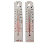 Hoppipola Termometro da parete per interni/esterni per casa, ufficio, giardino e serra da -40 °C a 50 °C, doppia scala Celsius/Fahrenheit (2 pezzi)