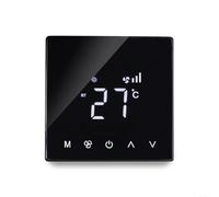 Hoppipola Termostato centrale per climatizzatore con display LCD, timer e interruttore a tre velocità, montaggio a parete 86x86mm