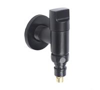 Hoppipola Valvola automatica di arresto dell'acqua G1/2, per valvola ad angolo di apertura rapida in acciaio inox, per lavatrice, lavandino, WC, compatta e resistente alle perdite, colore nero
