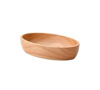 Hoppipola Vassoio ovale in legno per servire piatti, snack e frutta secca, ciotola decorativa in legno naturale per stoviglie da cucina e centrotavola per la casa (20 x 12 x 4,5 cm)