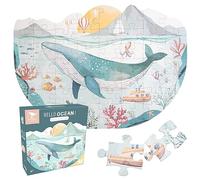 Hoppla - Puzzle Bambini XL - Balena Hello Ocean - 60x43cm - 54 pezzi - Dai 4 Anni - Puzzle Balena, Animali Marini - puzzle bambini 4 anni, regalo bambina, regalo bambino, regalo 4 anni