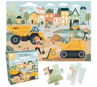 Hoppla - Puzzle Bambini XL - Truck in the city - 69x49cm - 48 pezzi - A partire da 4 anni - Puzzle Cantiere, Escavatore, Costruzione, Camion - puzzle bambini 4 anni, regalo bambino, regalo 4 anni