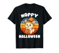 Hoppy Halloween Cute Witch Bunny with Pumpkin Vintage Maglietta
