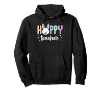 Hoppy Teacher Happy Easter Bunny Grafica Felpa con Cappuccio
