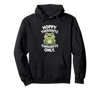 Hoppy Thoughts Only Cute Frog Pun Spring Happy Felpa con Cappuccio