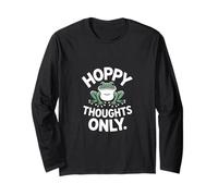 Hoppy Thoughts Only Cute Frog Pun Spring Happy Maglia a Manica