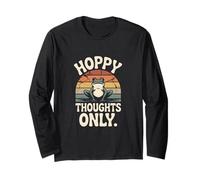 Hoppy Thoughts Only Cute Frog Pun Spring Happy Maglia a Manica