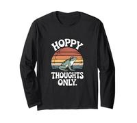 Hoppy Thoughts Only Cute Frog Pun Spring Happy Maglia a Manica