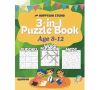 Hoppybun Studio 3-in-1 Puzzle Book Age 8-12 with Sudoku Word Search and Maze: A Fun-filled Activity Puzzle Book for Children