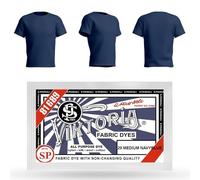 HOPS Viktoria - Colorante per tessuti, lavabile in lavatrice, 59 colori, 10 g di polvere, colore blu navy medio, tintura per abbigliamento e articoli per la casa