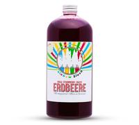 Hopser Food Fun Rainbow Slush Sciroppo AZO FREI | Bottiglia da 1 litro | Concentrato per Slushy Maker Gelatiere Macchine per gelati e gelatiere Bevande 1:5 fino a 1:20 (Fragola)