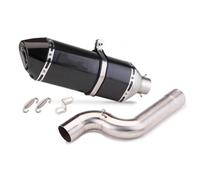 HOPSXE Silenziatore Scarico Moto Slip On 51mm Db Killer Tubo Collegamento Centrale per Escape Moto per BMW F900R F900XR 2020-2023 Adattatore(Type-C)